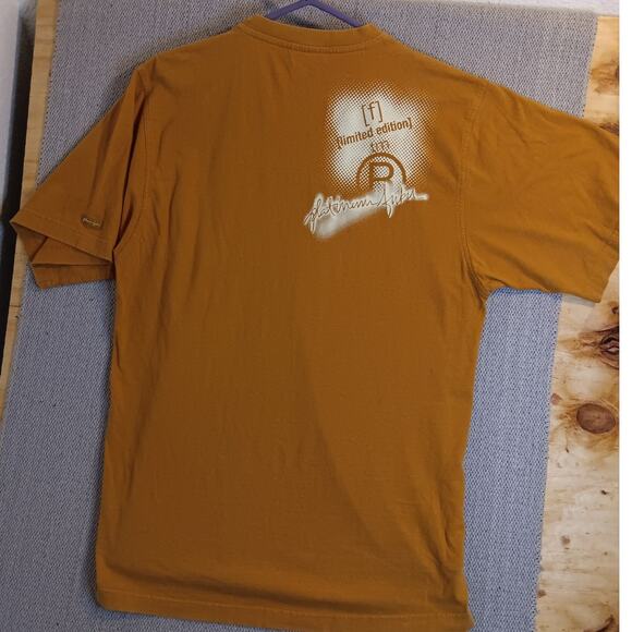 Fubu Platinum Tee Vtg L Rust Orange Logo Patch Spell Out - Picture 7 of 13